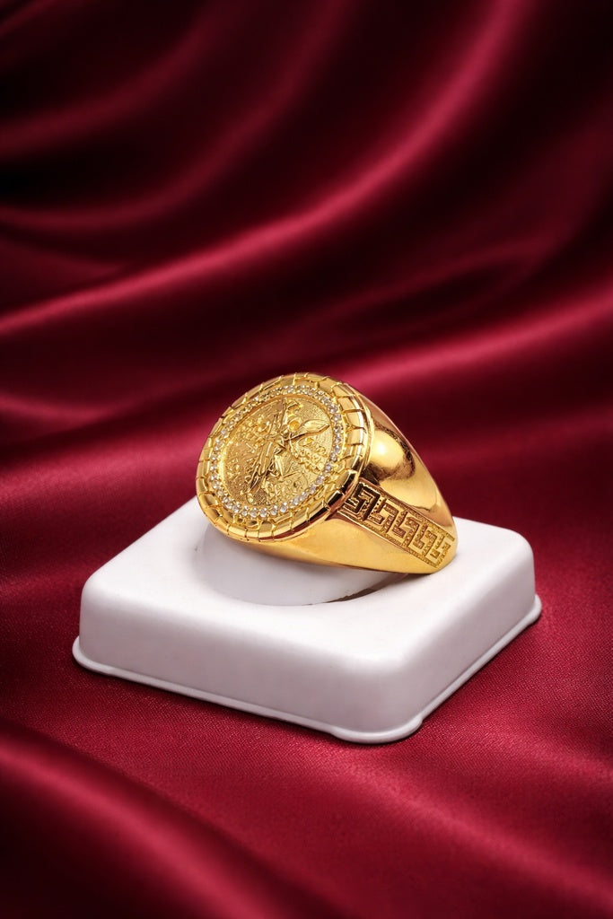 10K CENTENARY GREEK DETAIL ROUND RING – 10.5 – JY Jewelry Wholesale