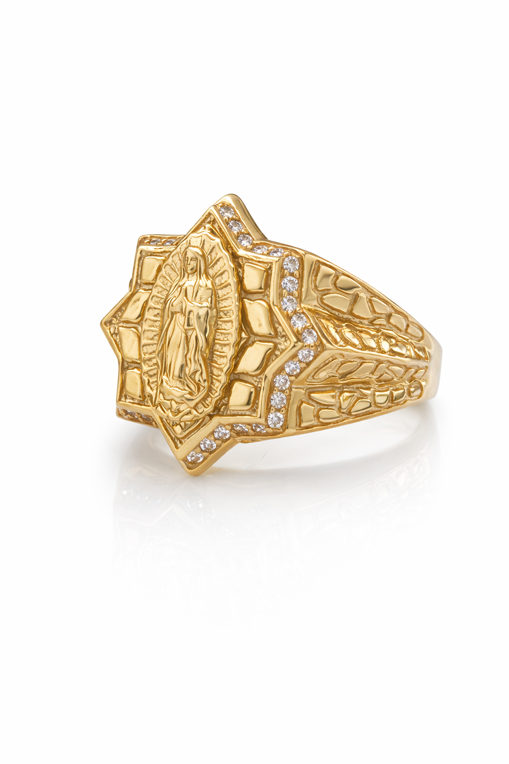 14K STAR SHAPE VIRGIN MARY RING – 12 – JY Jewelry Wholesale