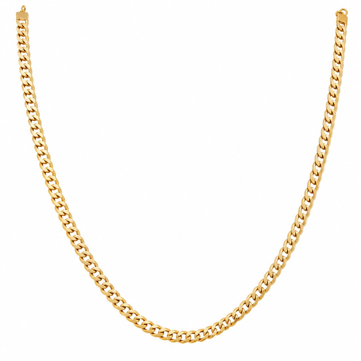 10K SOLID CUBAN CURB FLAT CHAIN – 18" 4MM – JY Jewelry Wholesale