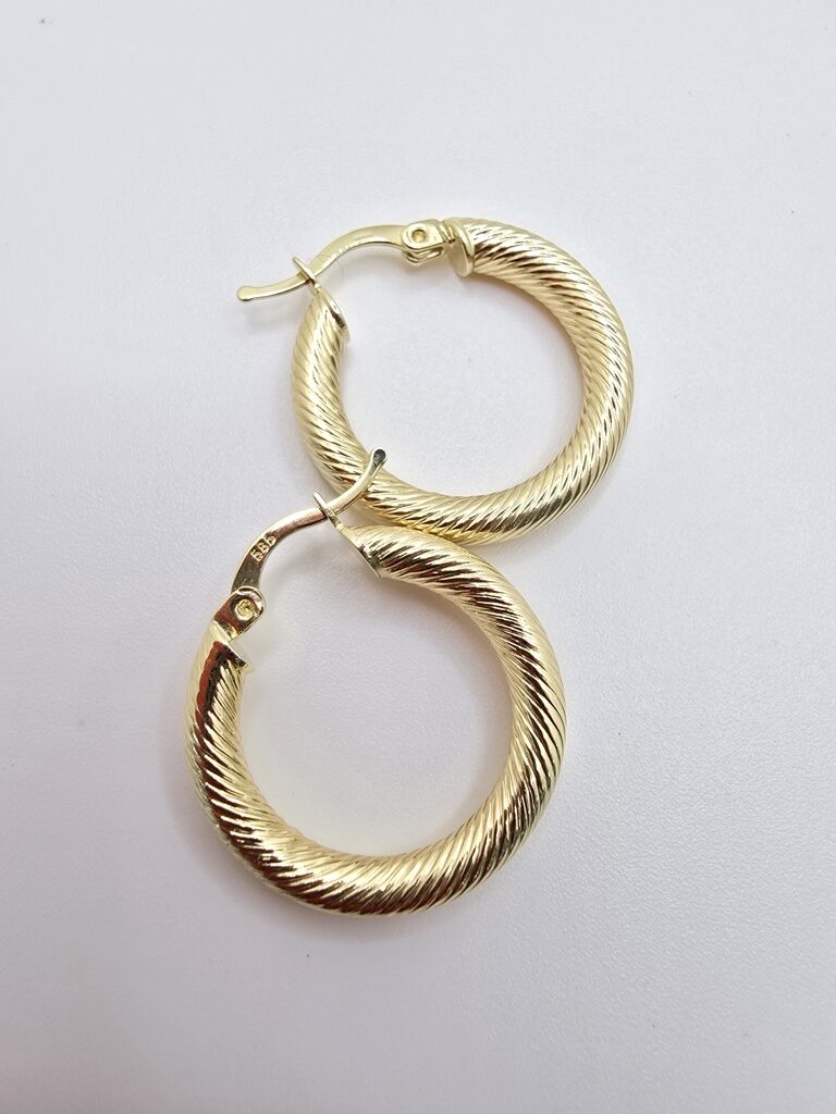 14K TWISTED ROPE HOOPS EARRINGS – 2 – JY Jewelry Wholesale