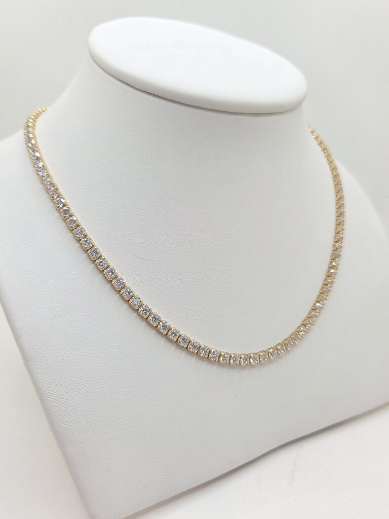 10K TENNIS NECKLACE CZ – 23" 3.5MM – JY Jewelry Wholesale