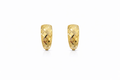 14K VINTAGE BASKET WEAVE DESIGN ALMOND OMEGA BACK EARRINGS – SMALL – JY Jewelry Wholesale