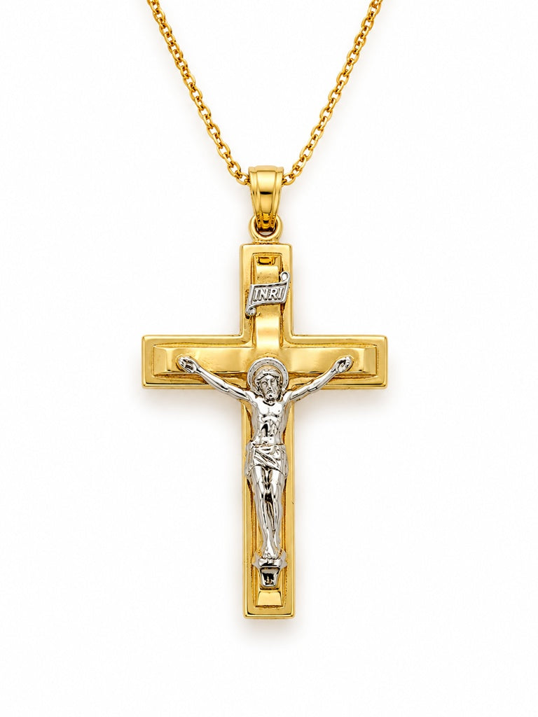 14K MEDIUM CHRIST ON CROSS PENDANT – JY Jewelry Wholesale