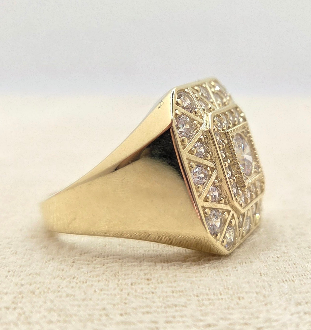 10K CZ ELEGANT DIFFERENT SQUARE MEN'S RING – 10 – JY Jewelry Wholesale