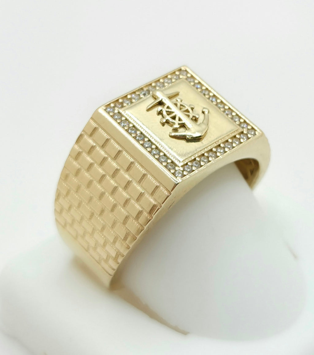 14K ANCHOR SQUARE RING – 11 – JY Jewelry Wholesale