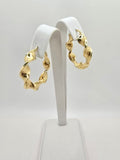 14K GREEK DESING CROOKED HOOPS EARRINGS – 4 7MM – JY Jewelry Wholesale
