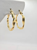 14K GREEK DESING CROOKED HOOPS EARRINGS – 3 3.5MM – JY Jewelry Wholesale