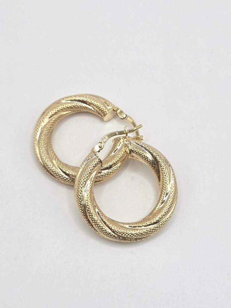 10K CROOKED NEVADAS HOOPS EARRINGS – 3 5MM – JY Jewelry Wholesale