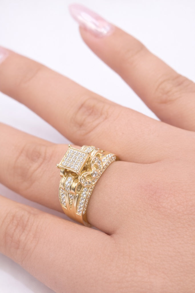 10K ELEGANT PRINCESS STYLE SQUARE RING – 7 – JY Jewelry Wholesale