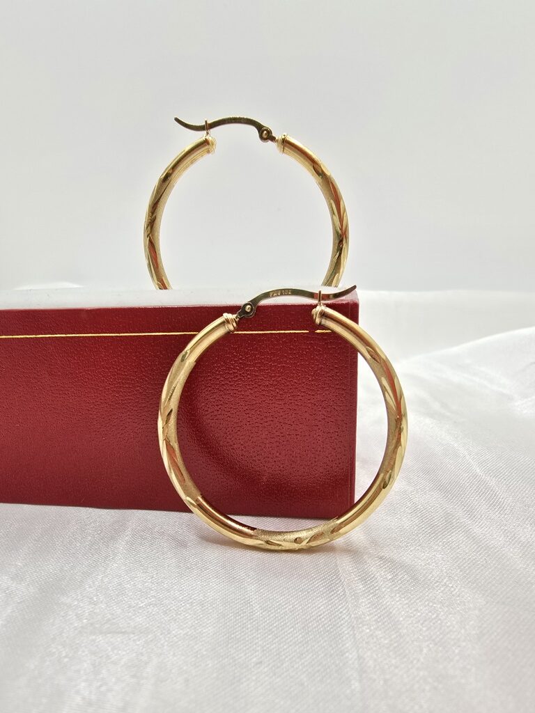 10K TWIS HOOPS EARRINGS – 5 3MM – JY Jewelry Wholesale