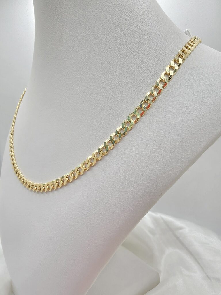 10K HOLLOW CUBAN CURB FLAT CHAIN – 18" 5.5MM – JY Jewelry Wholesale