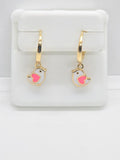 10K WHITHE&GREY LITTLE BIRD HOOP EARR – JY Jewelry Wholesale