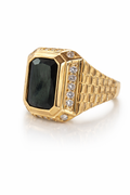 14K ELEGANT BLACK SQUARE STONE MEN'S RING – 10.5 – JY Jewelry Wholesale