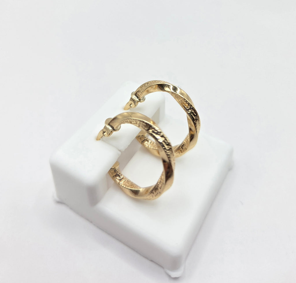 10K GREEK DETAIL CROOKED HOOPS EARRINGS – 2 – JY Jewelry Wholesale