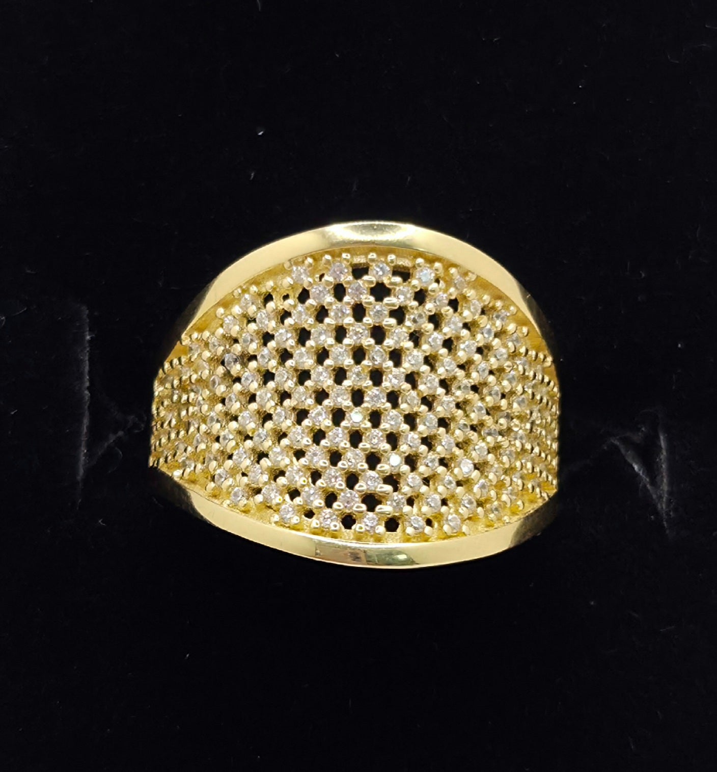 14K CZ NET DESIGN RING – 7 – JY Jewelry Wholesale