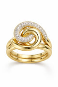 14K MODERN CZ DETAILS SPIRAL WOMAN'S RING – 8 – JY Jewelry Wholesale