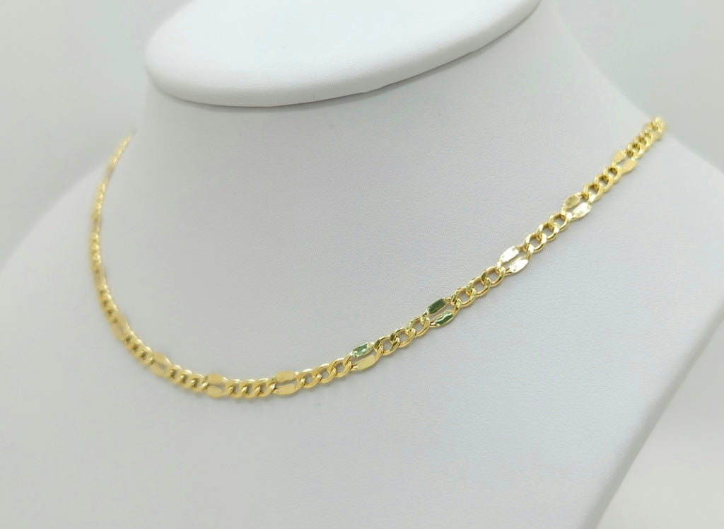 10K HOLLOW MIRRIOR CURB CHAIN – 16" 3.5MM – JY Jewelry Wholesale