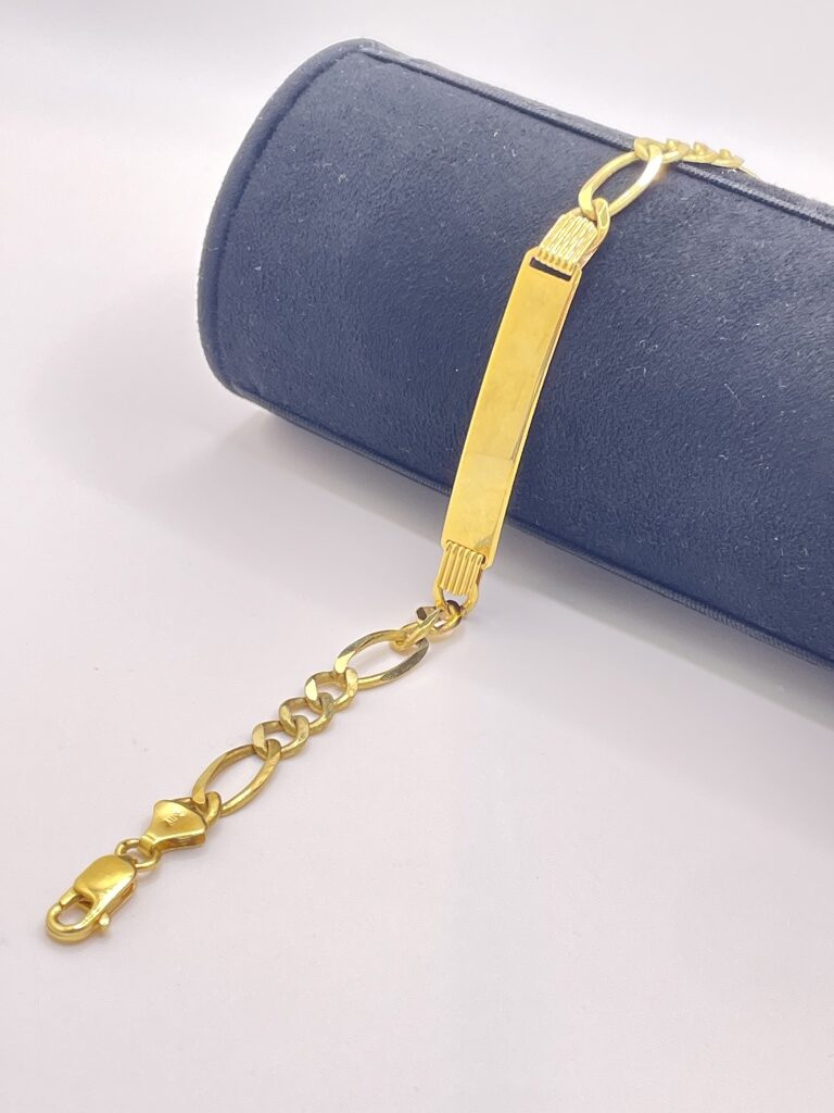10K ID FIGARO BRACELET – 8" 7MM – JY Jewelry Wholesale
