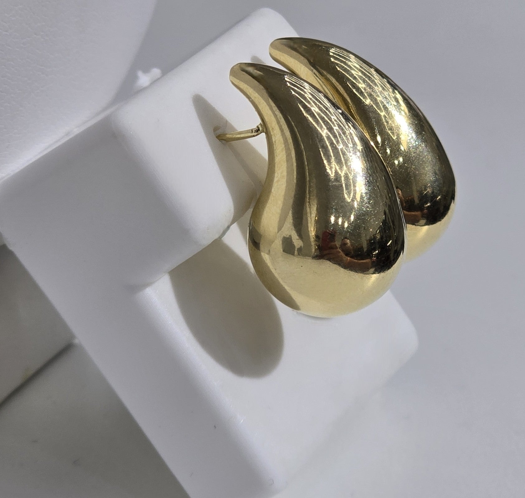 10K MODERN GOLDEN DROP EARRINGS – LARGE – JY Jewelry Wholesale