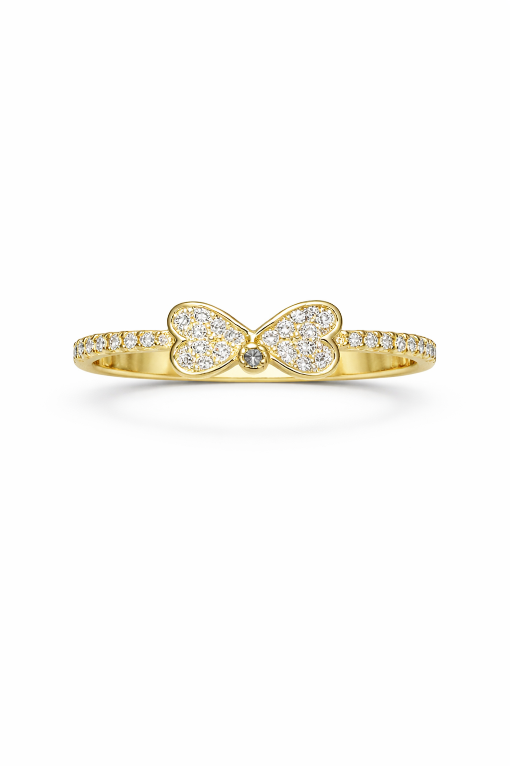 10K DELICATE CZ RIBBON RING – 7 – JY Jewelry Wholesale