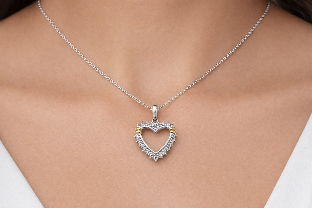 10K DIAMOND HEART SILHOUETTE PENDANT – JY Jewelry Wholesale