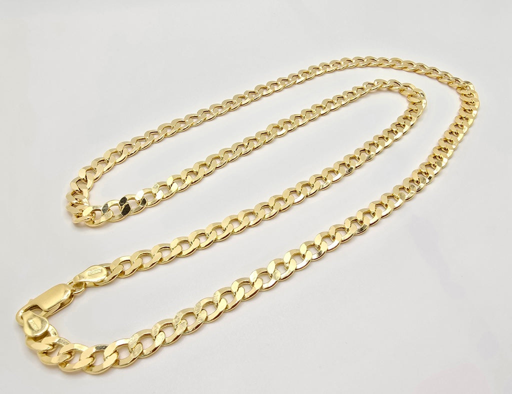 10K HOLLOW CUBAN CURB FLAT CHAIN – 24" 5MM – JY Jewelry Wholesale