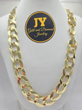 10K SOLID CUBAN CURB FLAT CHAIN – 24" 16MM – JY Jewelry Wholesale