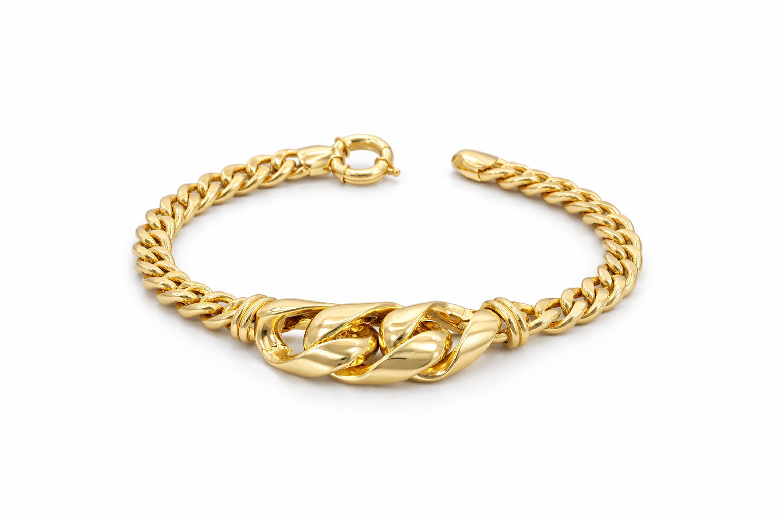 10K LARGE CHAIN DETAIL BRACELET – 7" – JY Jewelry Wholesale