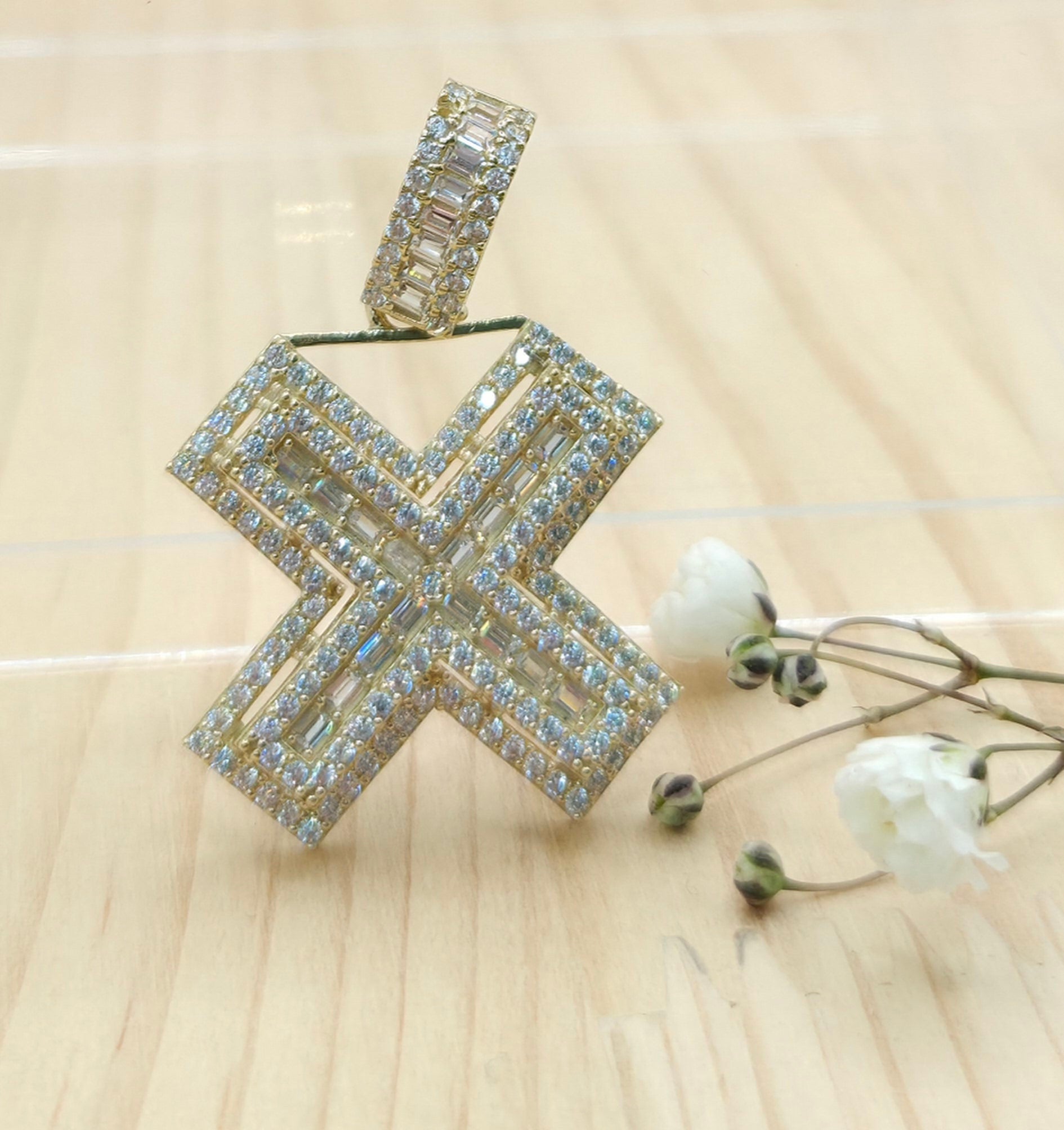 10K SMALL CZ "X" LETTER PENDANT – JY Jewelry Wholesale
