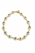 14K ROUND BLUE EYE BRACELET – 7.5-8" – JY Jewelry Wholesale