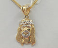 10K TWO TONE JESUS FACE PENDANT – SMALL – JY Jewelry Wholesale