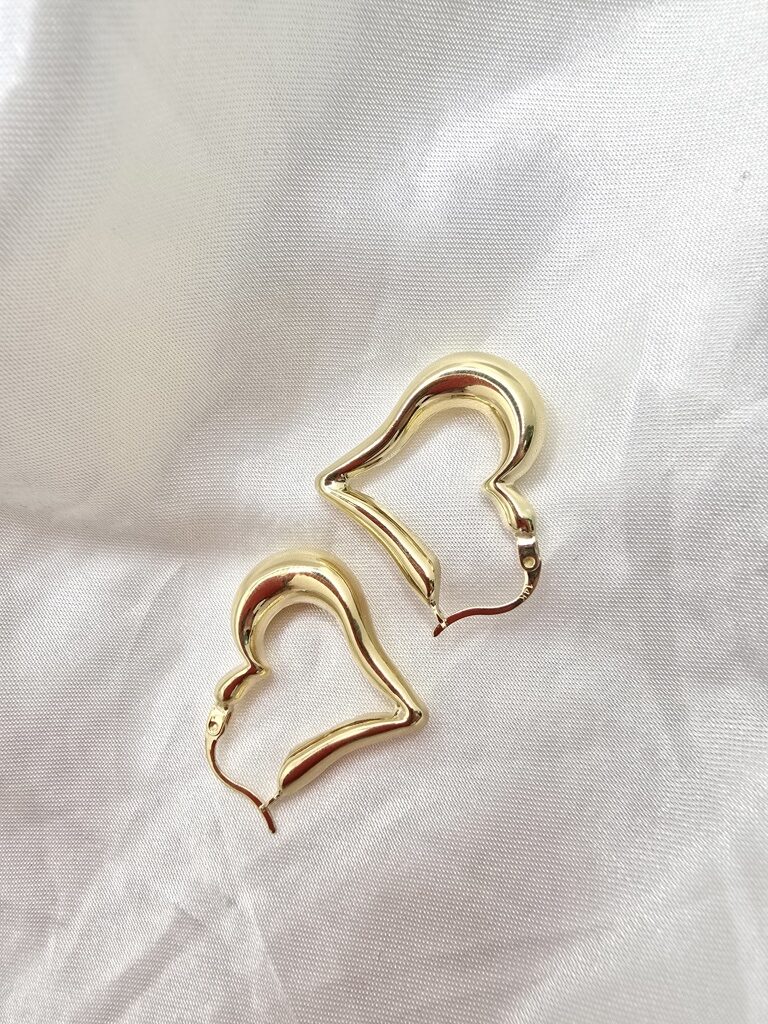 14K SMALL HEART HOOPS EARRINGS – JY Jewelry Wholesale