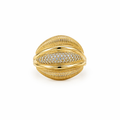 10K MODERN CZ & RIBBED DESIGN FIVE ROW STYLE RING – 8 – JY Jewelry Wholesale