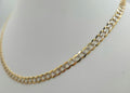 10K TWO TONE CUBAN CURB FLAT CHAIN – 20" 5MM – JY Jewelry Wholesale