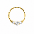 10K THREE STONES HOOP PIERCING – S REF-170309/0000 – JY Jewelry Wholesale