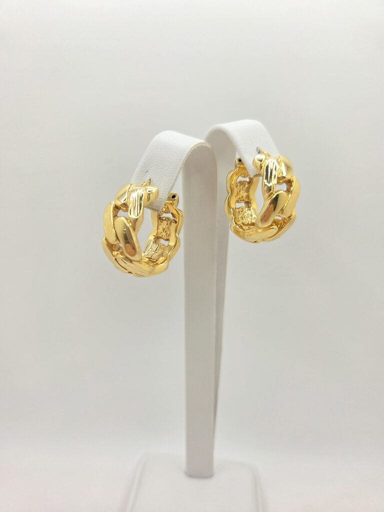 10K EDGE CHAIN STYLE HOOPS EARRINGS – JY Jewelry Wholesale