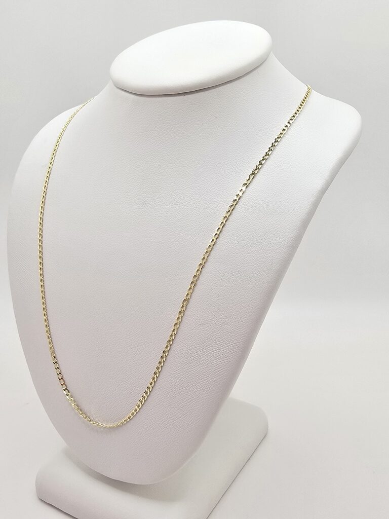 14K SOLID CUBAN CURB FLAT CHAIN – 20" 1.5MM – JY Jewelry Wholesale