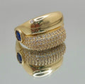 14K CZ MODERN RING WITH BLUE STONE DETAIL – 7 – JY Jewelry Wholesale