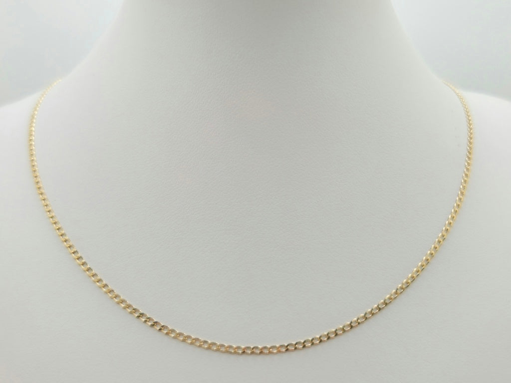 10K SOLID CUBAN CURB FLAT CHAIN – 22" 1.5MM – JY Jewelry Wholesale