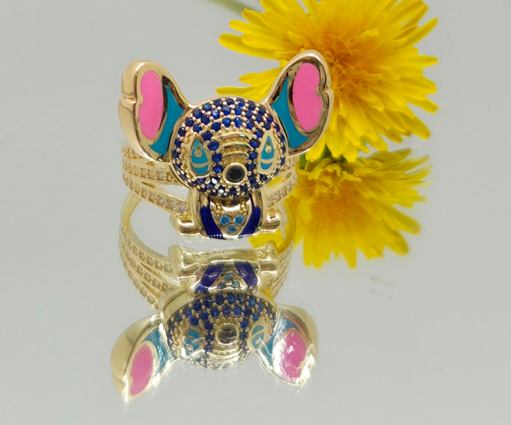 10K CZ BLUE STITCH RING – 9 – JY Jewelry Wholesale
