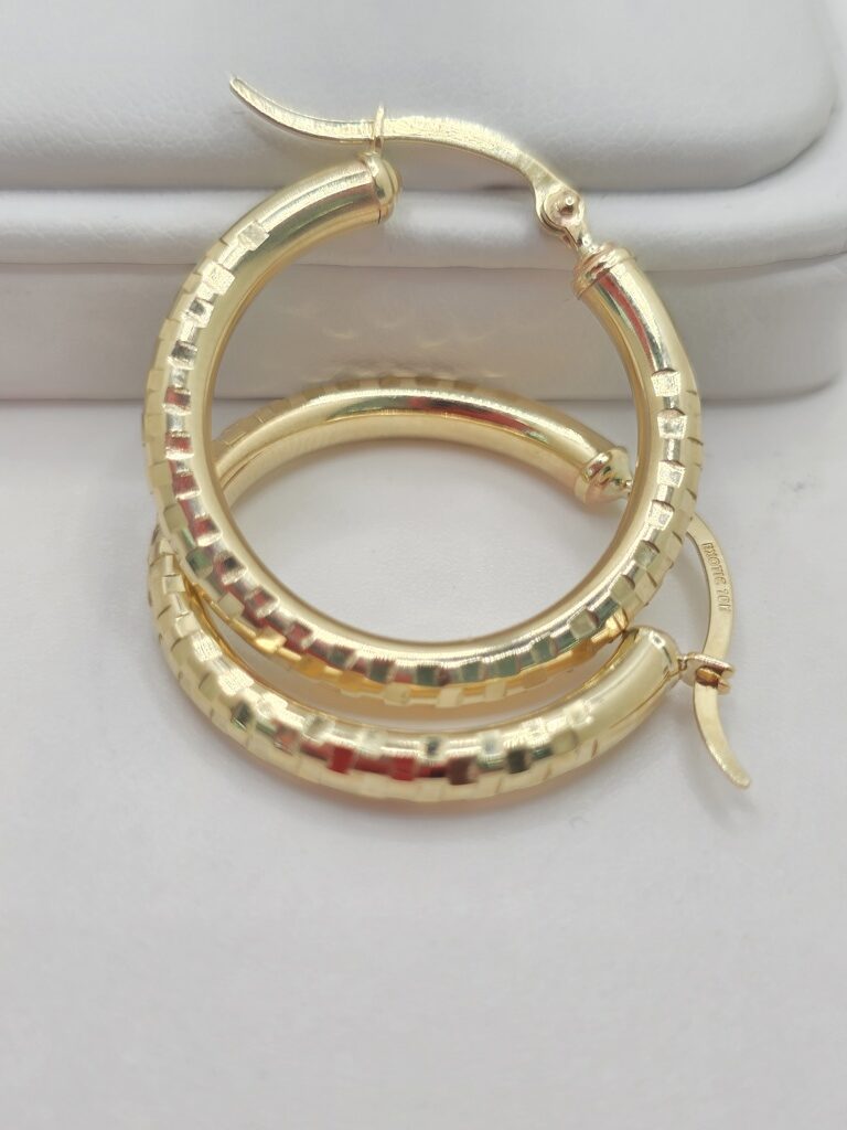 10K SQUARE CUT HOOPS EARRINGS – 3 3MM – JY Jewelry Wholesale