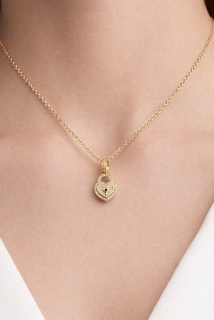 10K DIAMOND HEART PADLOCK PENDANT – JY Jewelry Wholesale