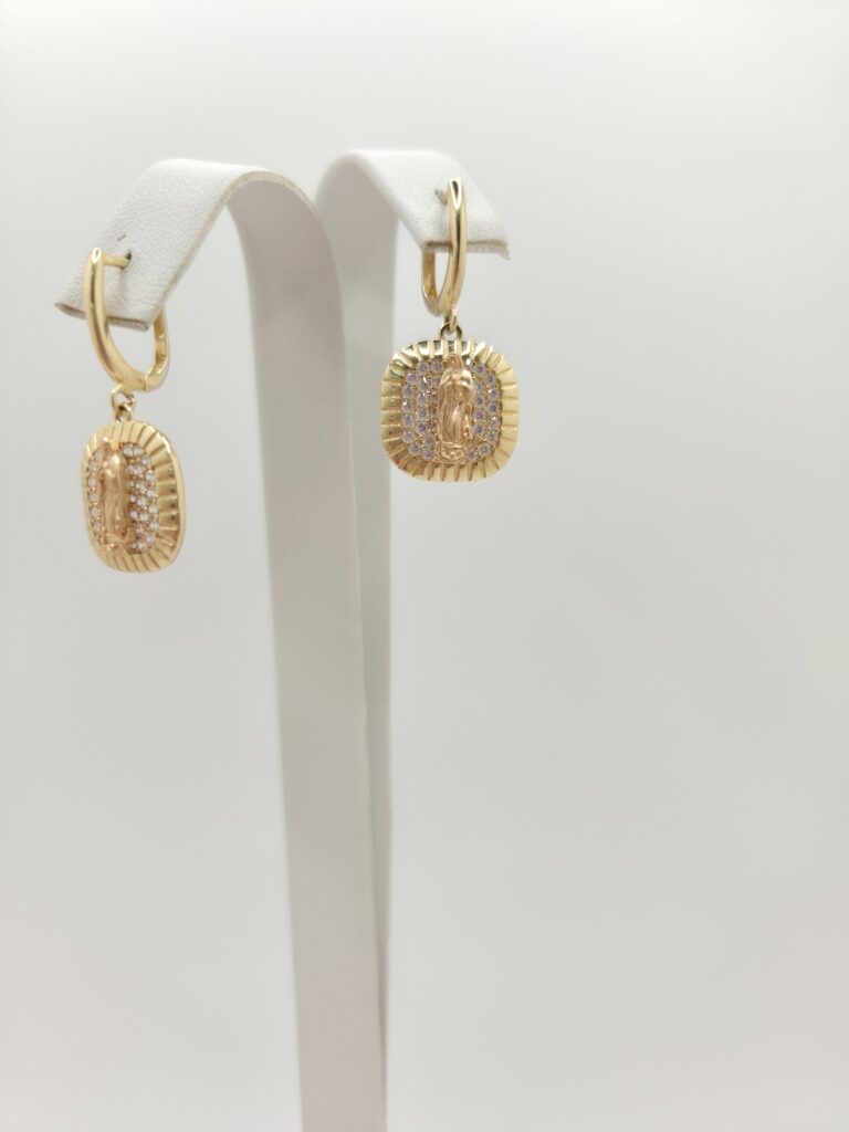 10K SQUARE VIRGIN MARY PENDANT EARRINGS – JY Jewelry Wholesale