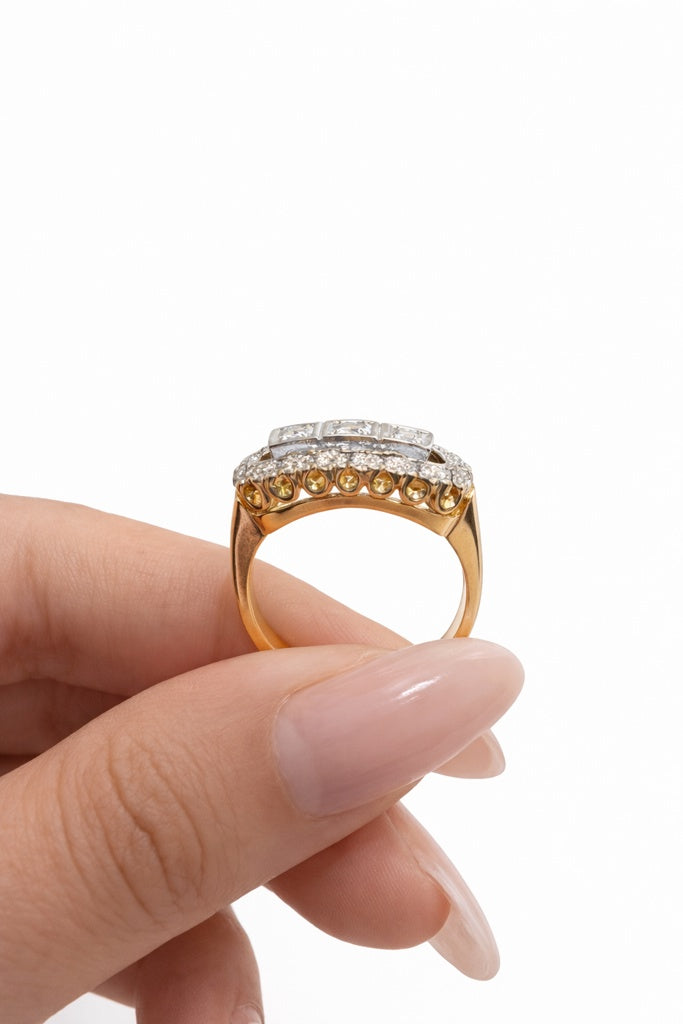 10K ELEGANT SQUARE DESIGN DIAMOND WOMAN'S RING – 6.5 – JY Jewelry Wholesale