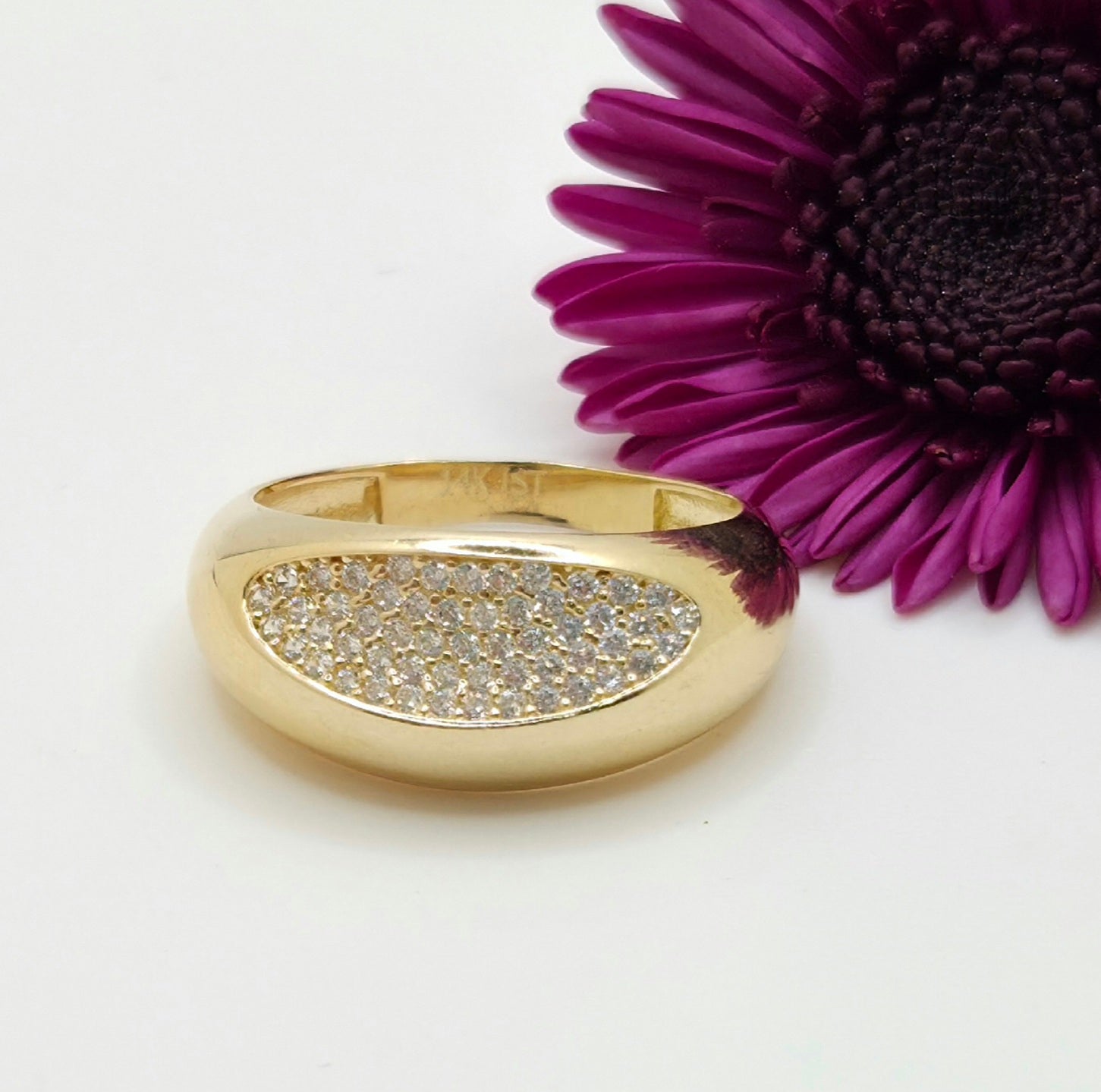 14K MODERN CZ DIFFERENT SHELL RING – 7 – JY Jewelry Wholesale
