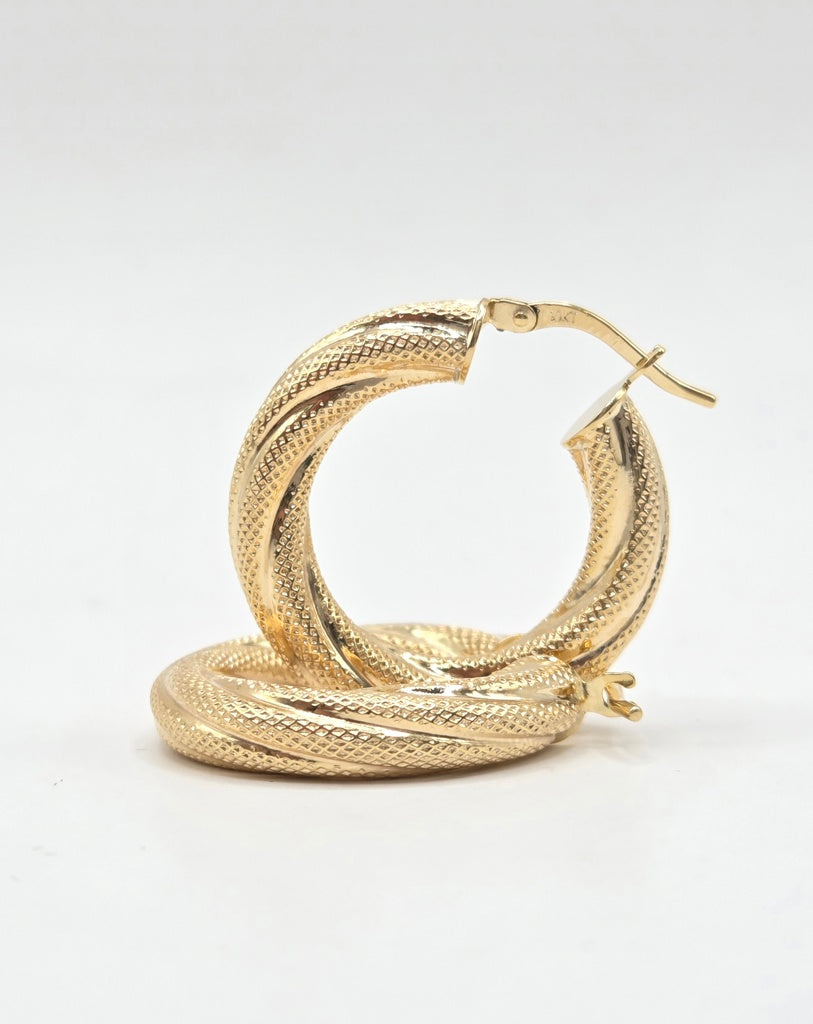 10K CROOKED NEVADAS HOOPS EARRINGS – 2 5MM – JY Jewelry Wholesale