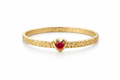 10K EXOTIC NUGGETS DESIGN STONE HEART CENTER BANGLE – JY Jewelry Wholesale