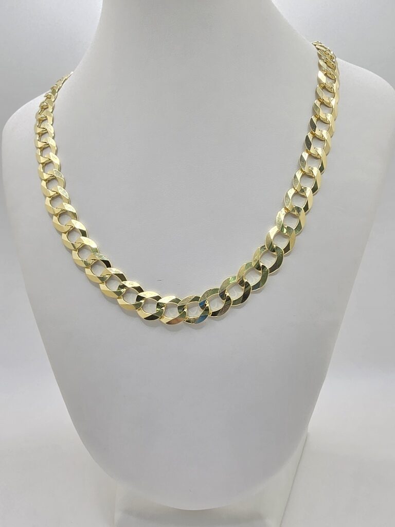 10K SOLID CUBAN CURB FLAT CHAIN – 24" 9.5MM – JY Jewelry Wholesale