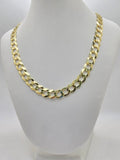 10K SOLID CUBAN CURB FLAT CHAIN – 24" 9.5MM – JY Jewelry Wholesale