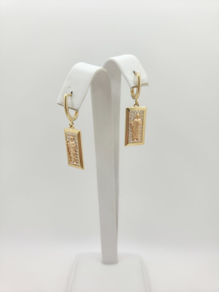 10K RECTANGULAR SAN JUDAS PENDANT EARRINGS – JY Jewelry Wholesale